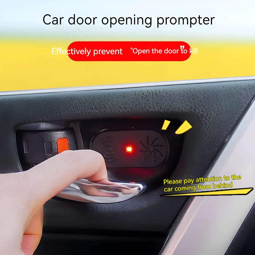 Black car door reminder with infrared sensor for vehicle door status detection