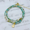Xiaomi handmade adjustable bracelet with turquoise round beads and Korean style.