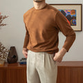 Men's long sleeve round neck T-shirt in cotton blend, available in 7 colours from Black to Purple
