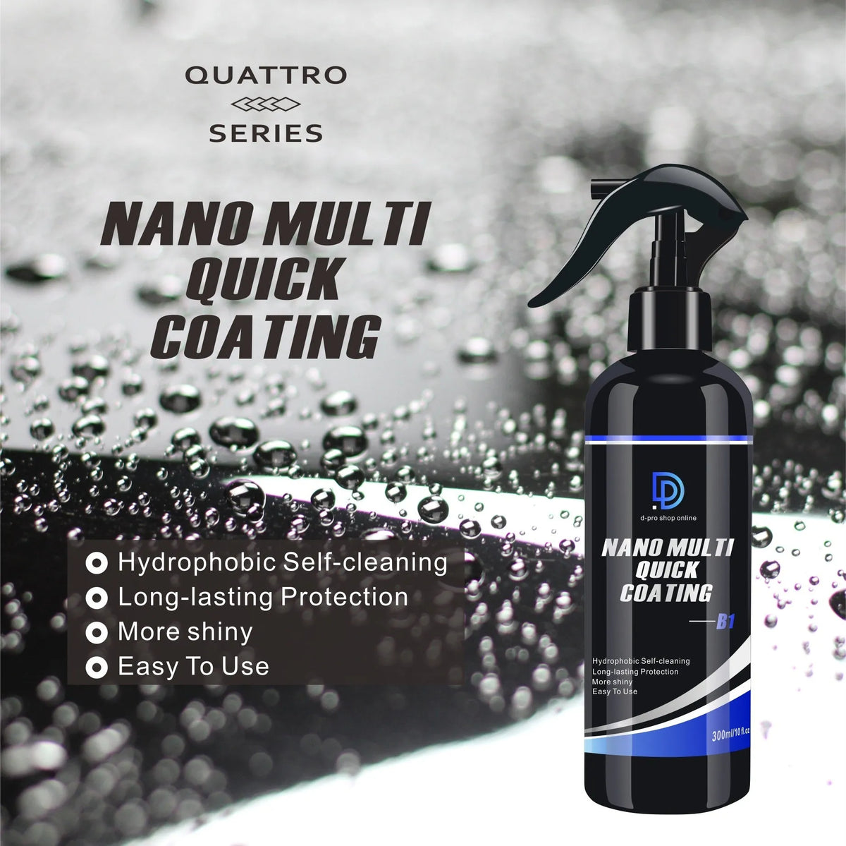 Automobile universal coating spray 300ML bottle with nano silica for vehicle exterior coating use