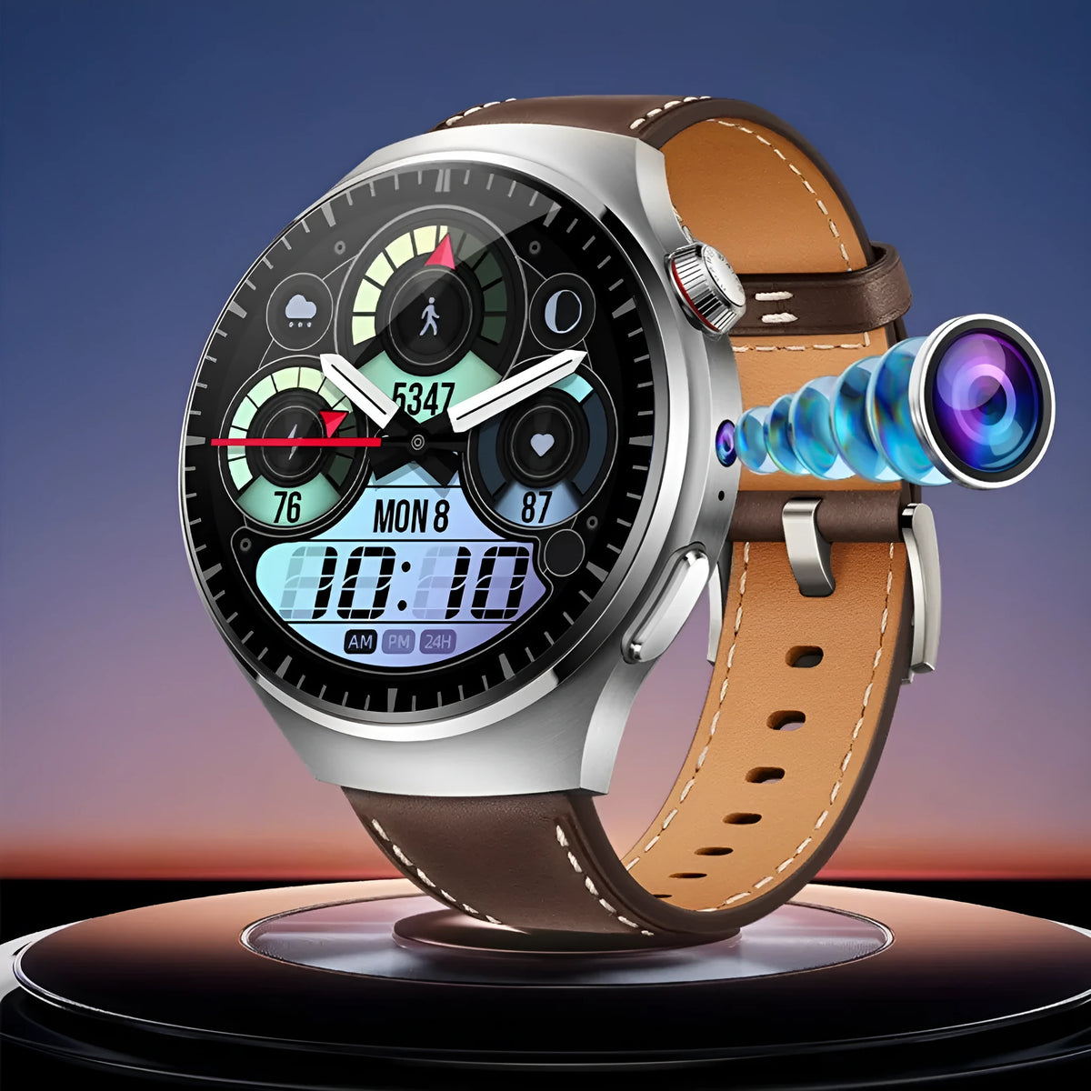 B14 smart watch with AMOLED screen, Bluetooth calling and health monitoring, in black or silver