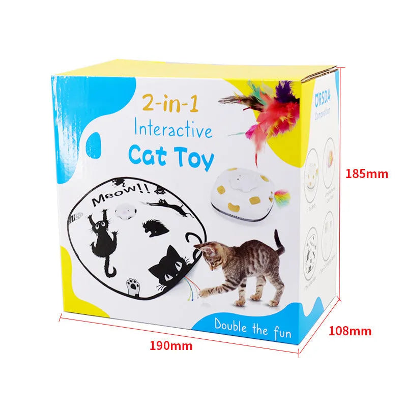 Plastic cat teaser toy for self-play measuring 19.8 by 11.5 by 19.5 cm
