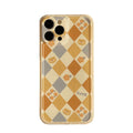 Laser soft TPU phone case with geometric rhombus grid pattern for Apple iPhone