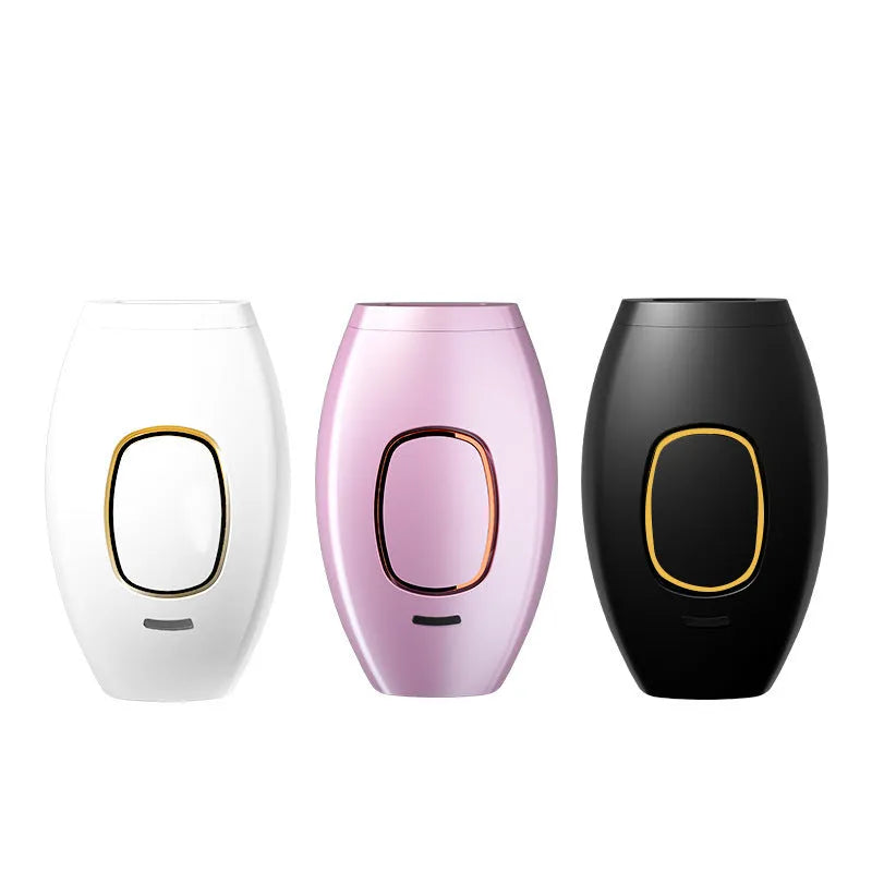 Whole body laser hair removal instrument in black white and rose gold with charger and colour box