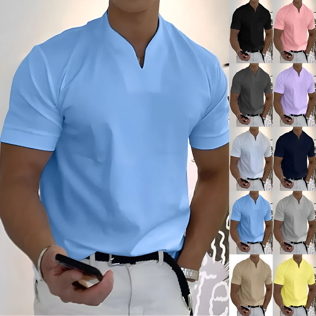 Men's plus size short sleeve sports t-shirt with pocket in loose fit, available in multiple colours