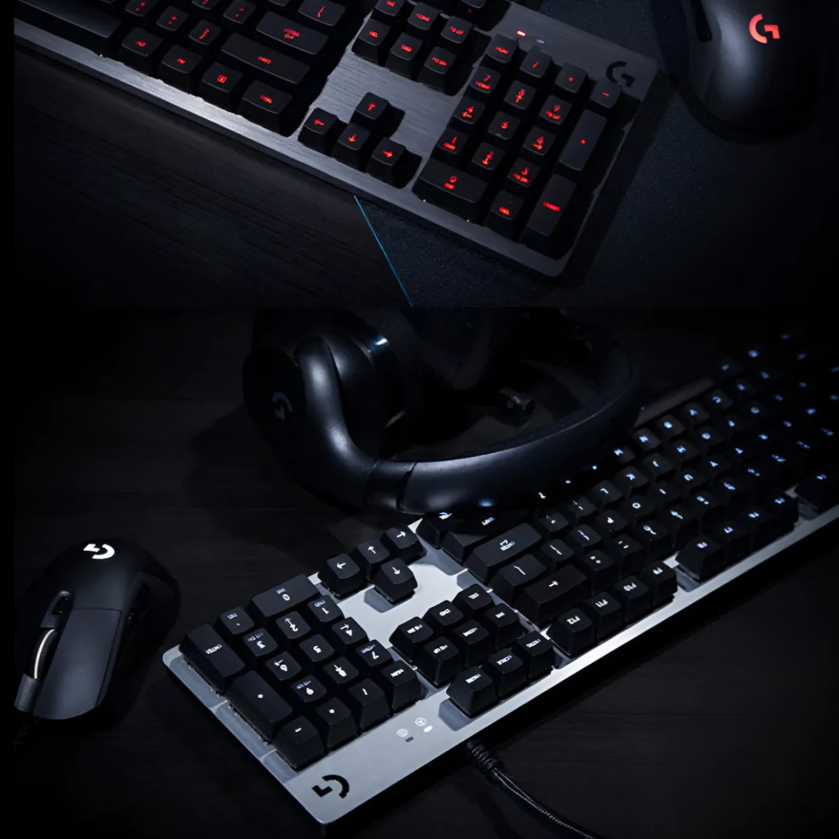 G413 104-key mechanical keyboard with metal panel and backlight, USB wired, in black red light or silver white light