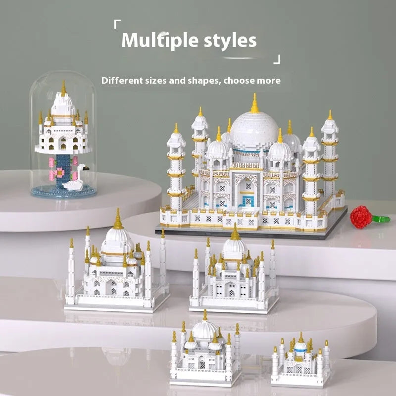 Castle building blocks set Taiji Mausoleum 20cm height 4036 pieces light colour version
