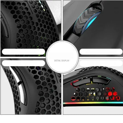 Hollow-out luminous wireless gaming mouse with charging function