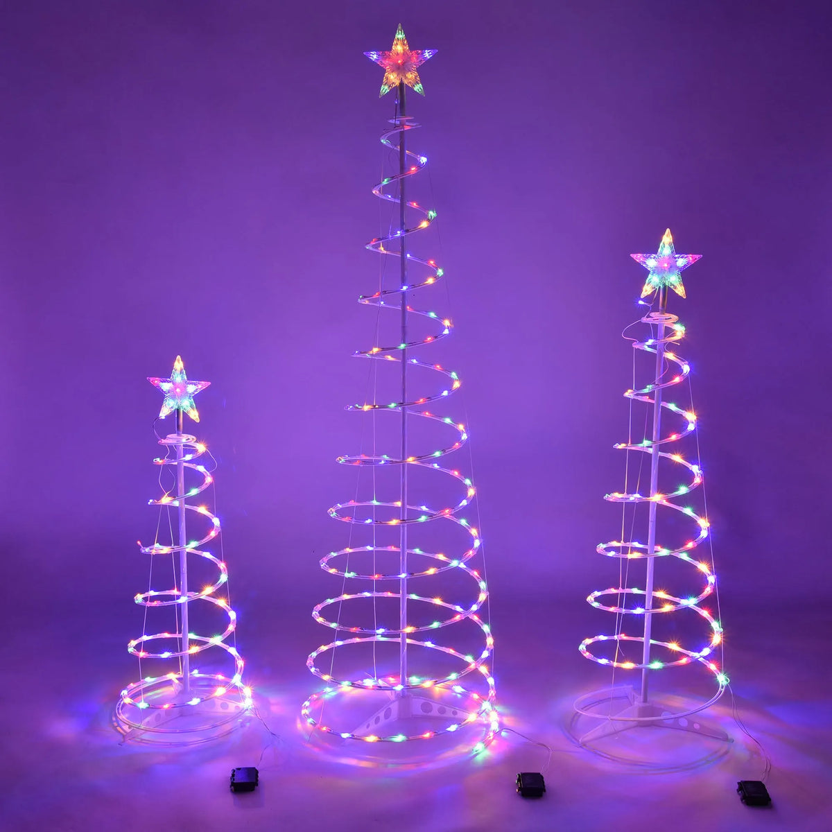 6FT LED spiral Christmas tree light set with remote control for indoor and outdoor decoration