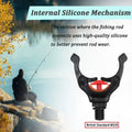 European-style fishing rod bracket with nylon plastic clamp and stainless steel head, black colour