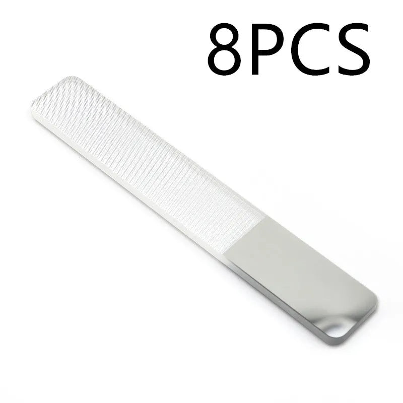 Transparent nano glass nail file 9 x 1.3 x 0.2 cm for physical nail polishing without polish