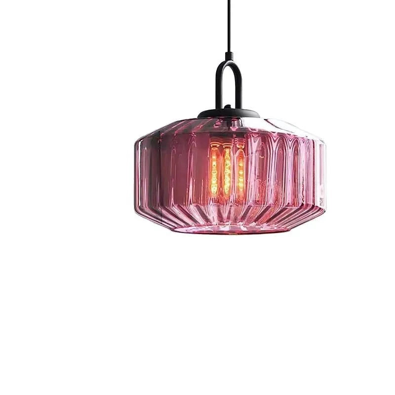 Stained glass chandelier in green, amber or purple with 4W warm light, 220V modern simplicity ceiling light