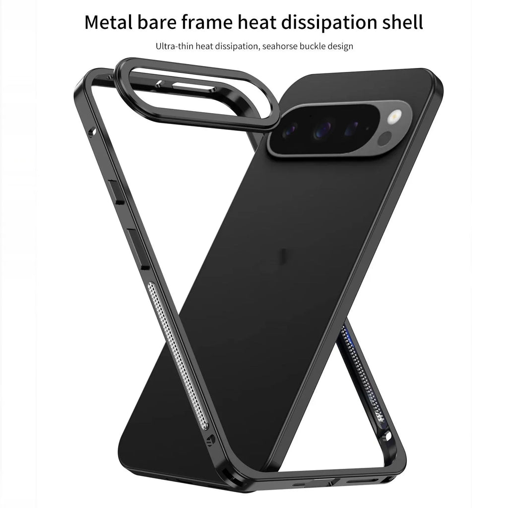 Aluminium heat dissipation phone case for Google Pixel 9 Pro XL with lens protector