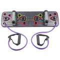 Multifunctional folding push-up board 67x19x1.5cm with pull rope bracket and two armrests