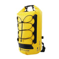 Yellow waterproof outdoor backpack with dry-wet separation compartments and 20L capacity