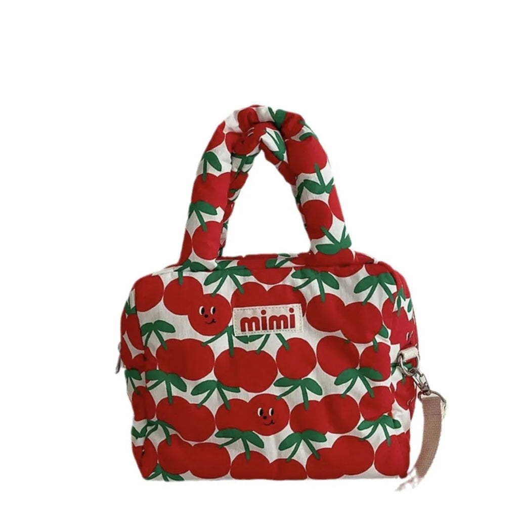 Pet storage outing cartoon printing cotton handbag with burden reduction in green kitten colour