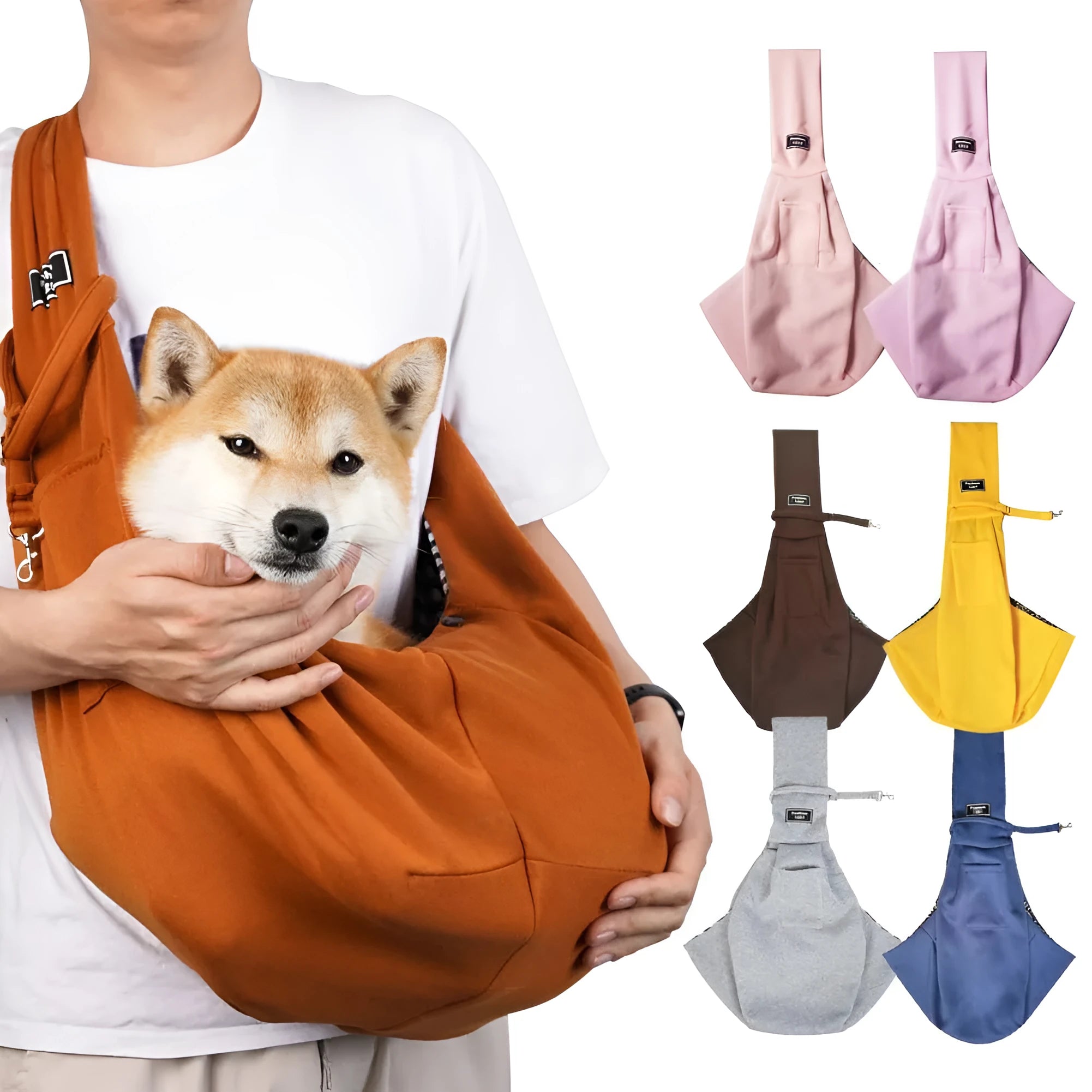 Large folding cat messenger backpack with breathable mesh panel, shown in multiple colour options.