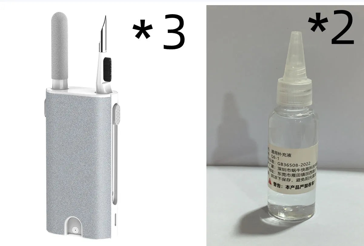 5-in-1 digital device cleaning kit with flocking sponge, brush and metal pen tip