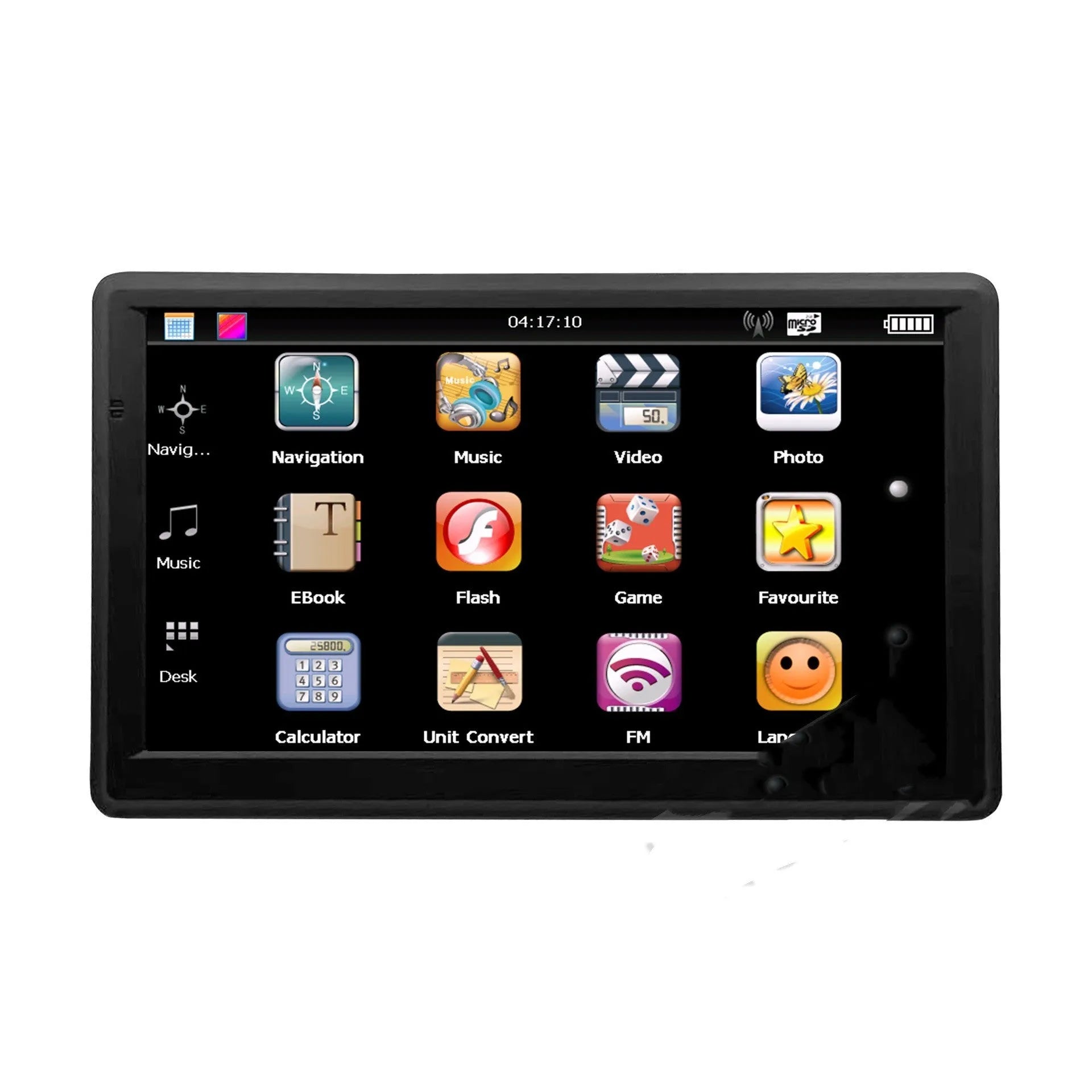 7 inch portable car GPS navigation device with bracket on dashboard