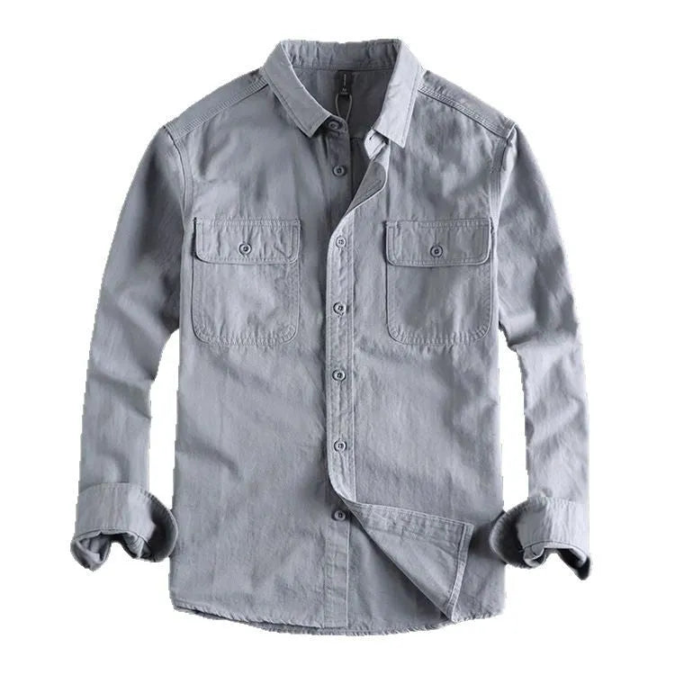 Men's loose fit shirt overalls with long sleeves in polyester fibre available in multiple colours