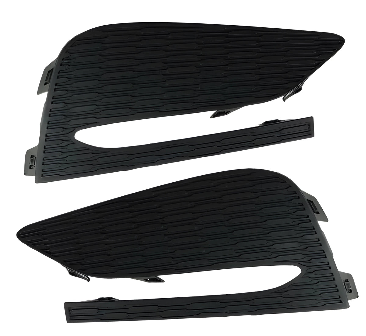 Black front fog lamp frame grille cover pair for Chevrolet Cruze 2016-2018, PC and PP trim