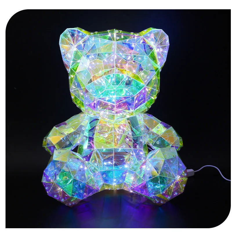 Illusory Glow USB-powered PET Christmas tree ornament, magic glow finish, bear or tree style