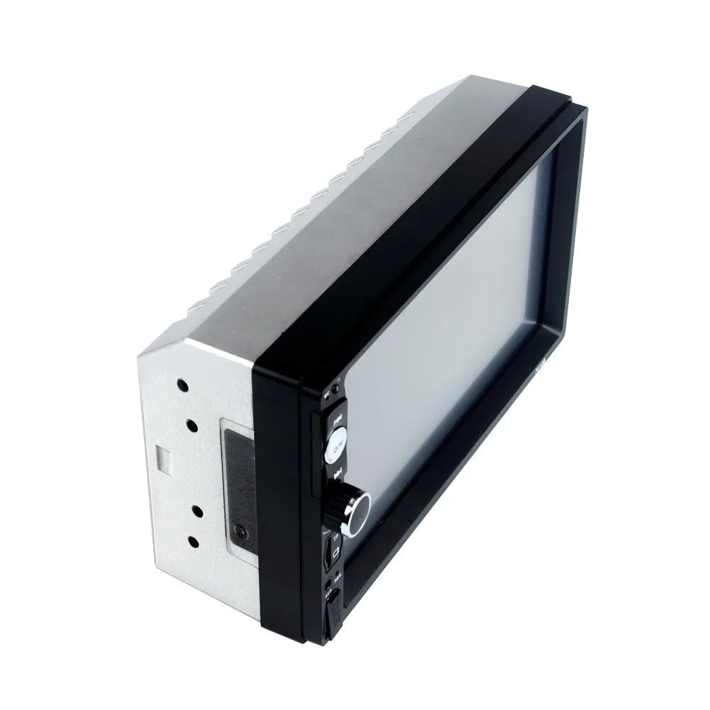 Front view of a 7-inch HD Bluetooth car stereo unit with touchscreen display