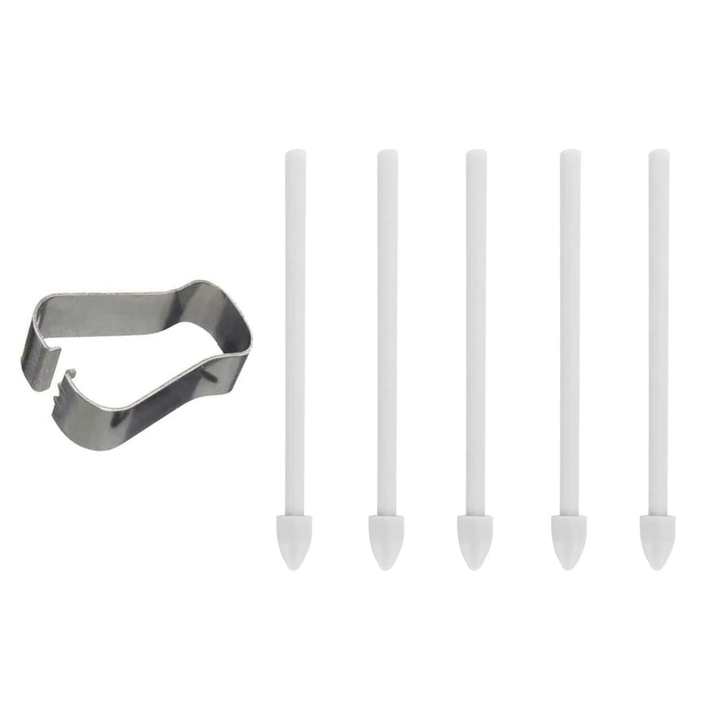 Rotating stylus tip refill pack of 5 in black, white, and grey for Samsung S6 S7 N10 N20