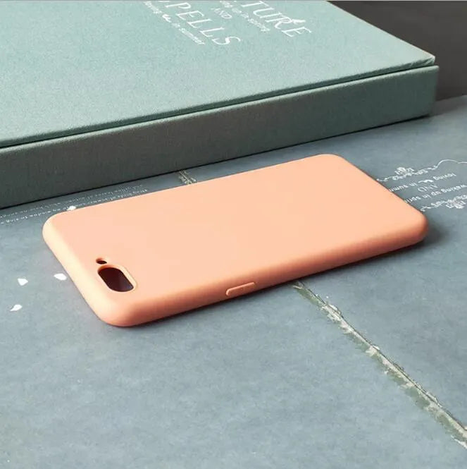 Frosted matte soft shell phone case for Apple iPhone, shown in multiple colours including black and blue.