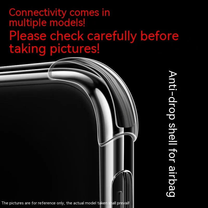 Thickened transparent TPU airbag phone case for Samsung Galaxy showing back cover with corner cushioning
