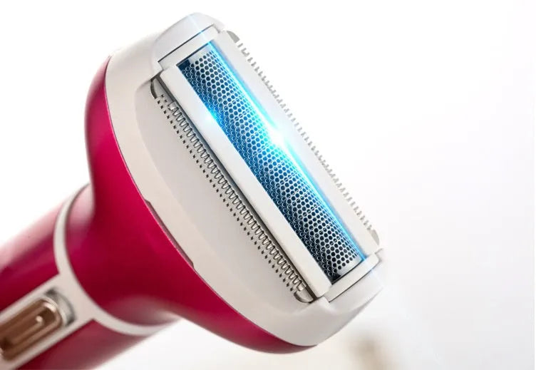 Rechargeable electric epilator in gold with ABS body and shaving head for whole body hair removal