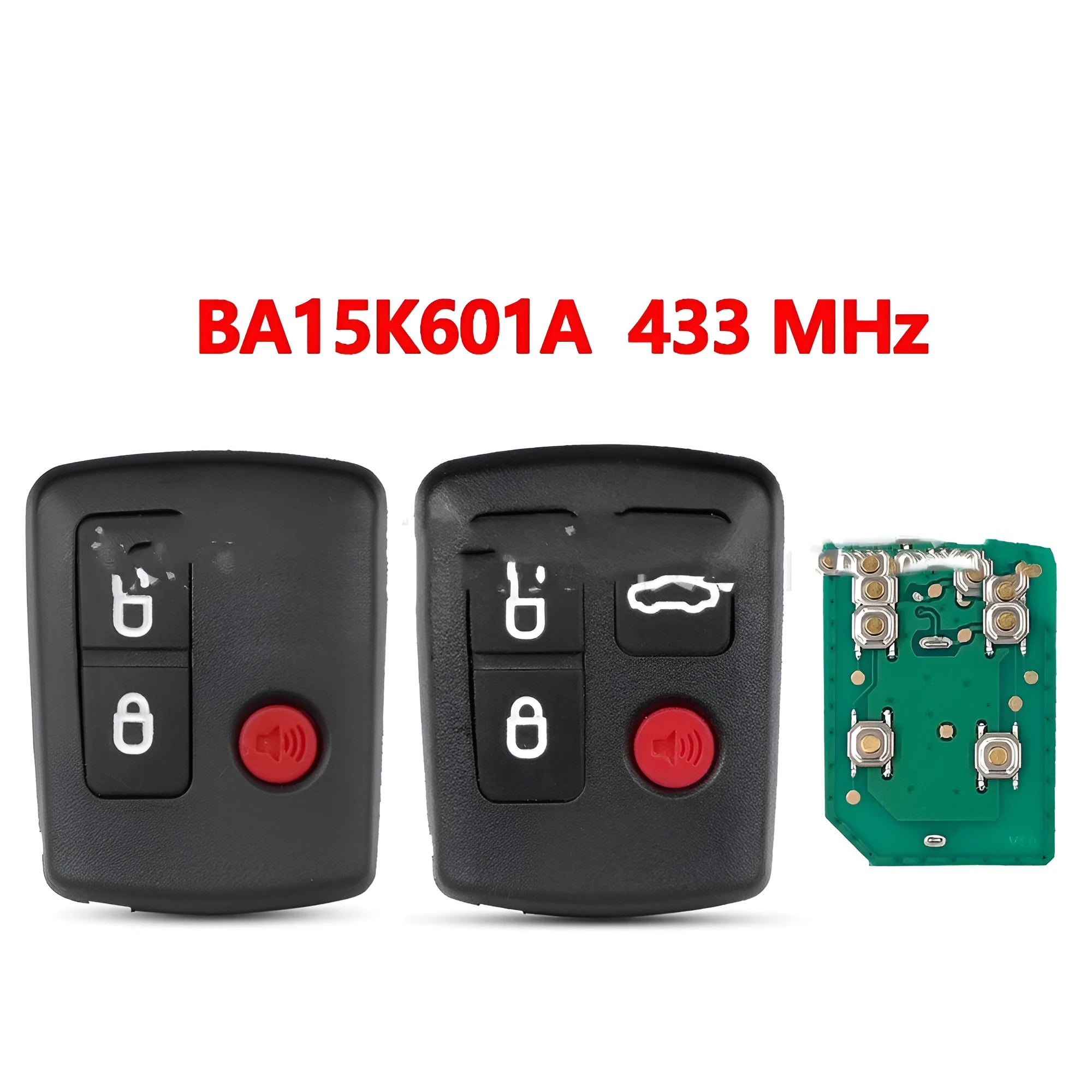 Ford car remote key replacement shell in ABS plastic, showing 2+1 and 3+1 key button options.