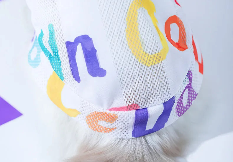 Blue breathable mesh polyester cat vest for small to large cats with anti-hair loss design