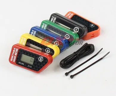 Black waterproof LCD maintenance reminder timer for ATV, motorcycle, motorboat, and generator engines.