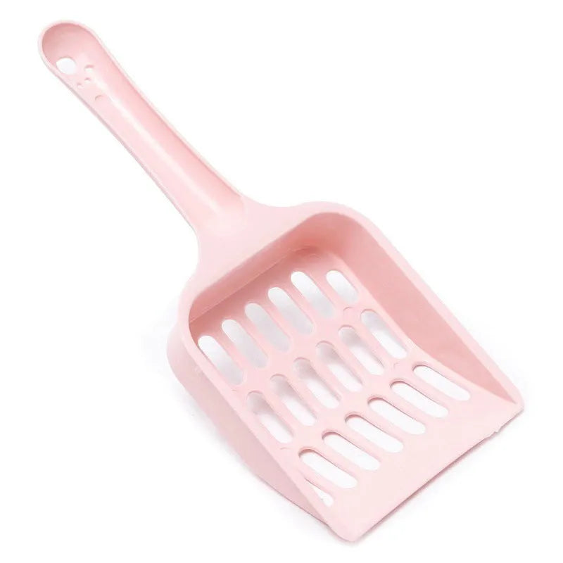 Blue plastic cat litter scoop, 20cm long, for cleaning litter trays.