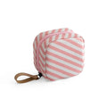 Cloth cube makeup storage bag in blue, pink, white, and white pink colours with a plain pattern.