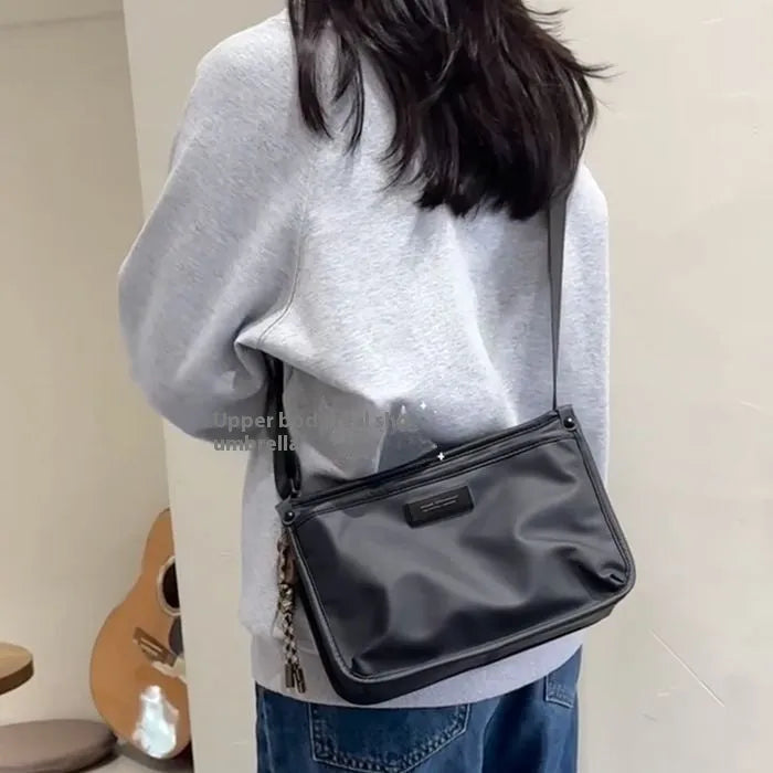 Retro square Oxford cloth crossbody bag with adjustable strap for casual travel