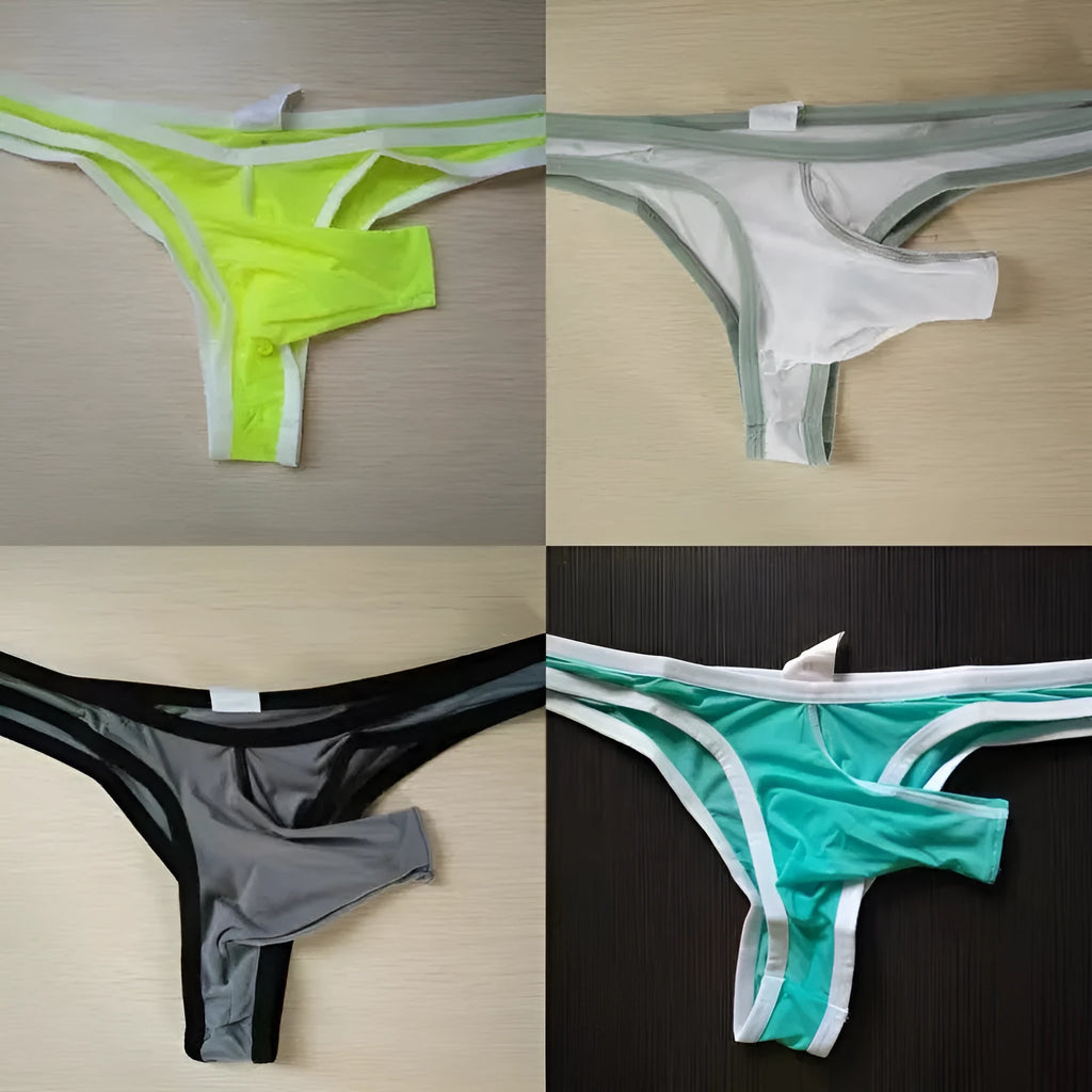 Men's Ice Silk Elephant Nose Briefs in multiple colours showing the brief style and lightweight fabric.