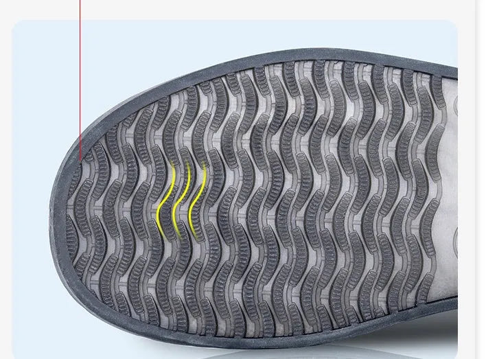 White high top PVC reusable water resistant shoe covers for women with anti-skid soles.