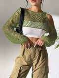 Women's mesh shirt with hollowed navel design in polypropylene fabric shown in multiple colours