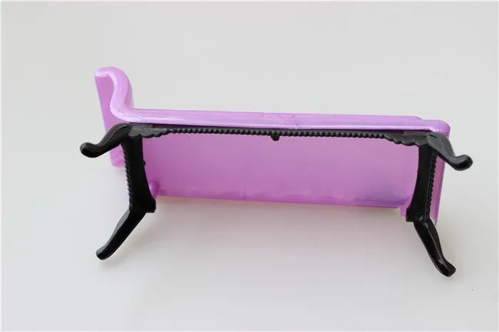 Plastic doll sofa for doll house furniture, lightweight children's toy couch accessory, no dolls included