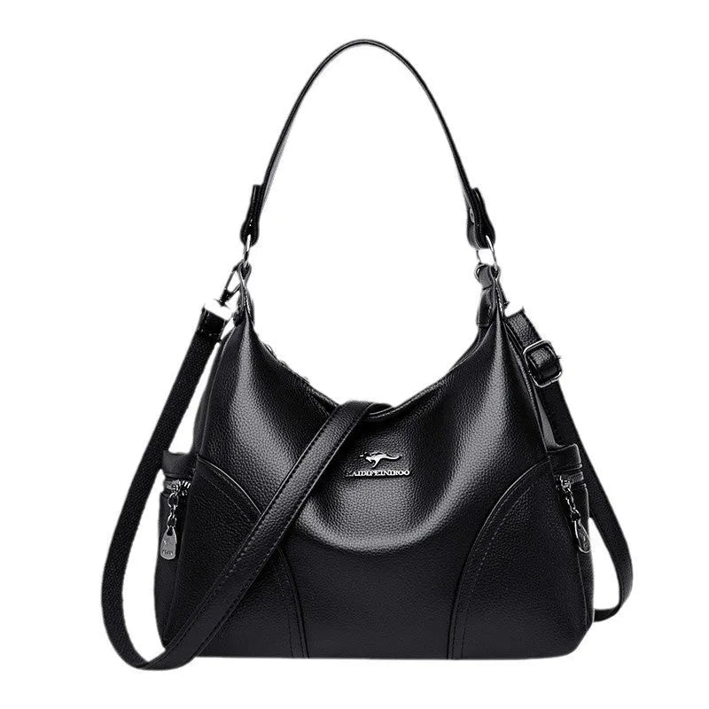 Women's PU messenger bag in beige with single shoulder strap and horizontal square shape