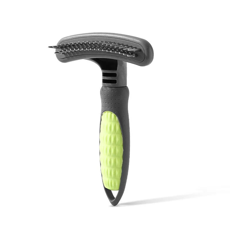 Pet grooming comb with stainless steel teeth and coloured ABS handle for cats and dogs