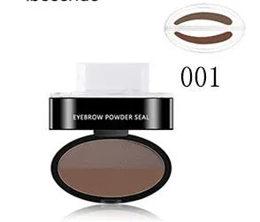 Eyebrow powder stamp kit with 10 colour options including dark brown and light brown shades for natural brows