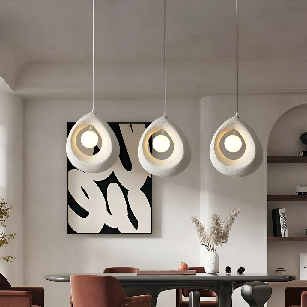 Modern retro bar chandelier pendant light with milky white 32x35cm lampshade