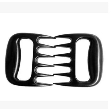 Black bear claw meat shredder set with patterned handles for barbecue preparation