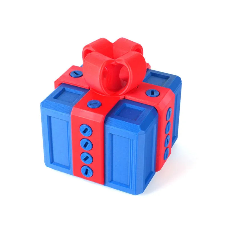 Christmas spoof middle finger gift box, 5cm plastic novelty toy in black and gold