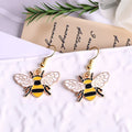 Cartoon bee creative earrings for women alloy electroplated finish pastoral style
