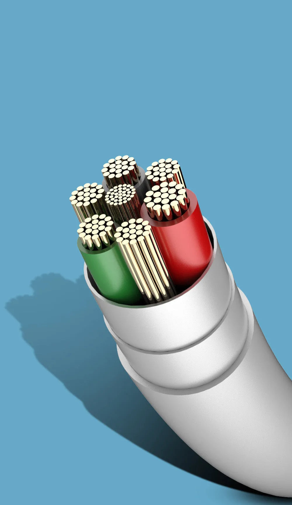PD PVC mobile phone charging cable with multiple USB connectors on a 1.2m cable