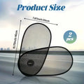 Black breathable mesh car sun shade stretched over a car side window, showing suction cups.